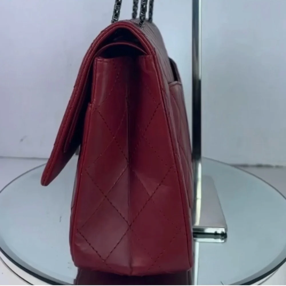 CHANEL Chanel Red Reissue 2.55 Flap Bag Quilted Aged Calfskin 227
